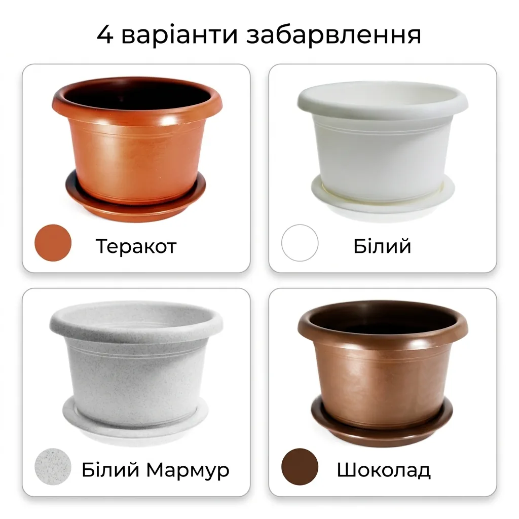 Большой пластиковый горшок для цветов «Глория» 3л Большой пластиковый горшок для цветов «Глория» 3л