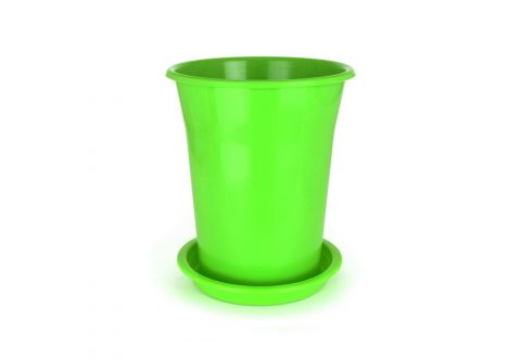 Горшок для цветов пластиковый “Лилия” 2л зеленый